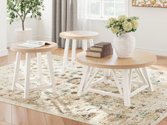 Bay Furniture Gallery - Ashley Furniture - Fawndell Table (Set of 3) - Occasional Table Set (3/CN) / Antique White/Brown - T193-13