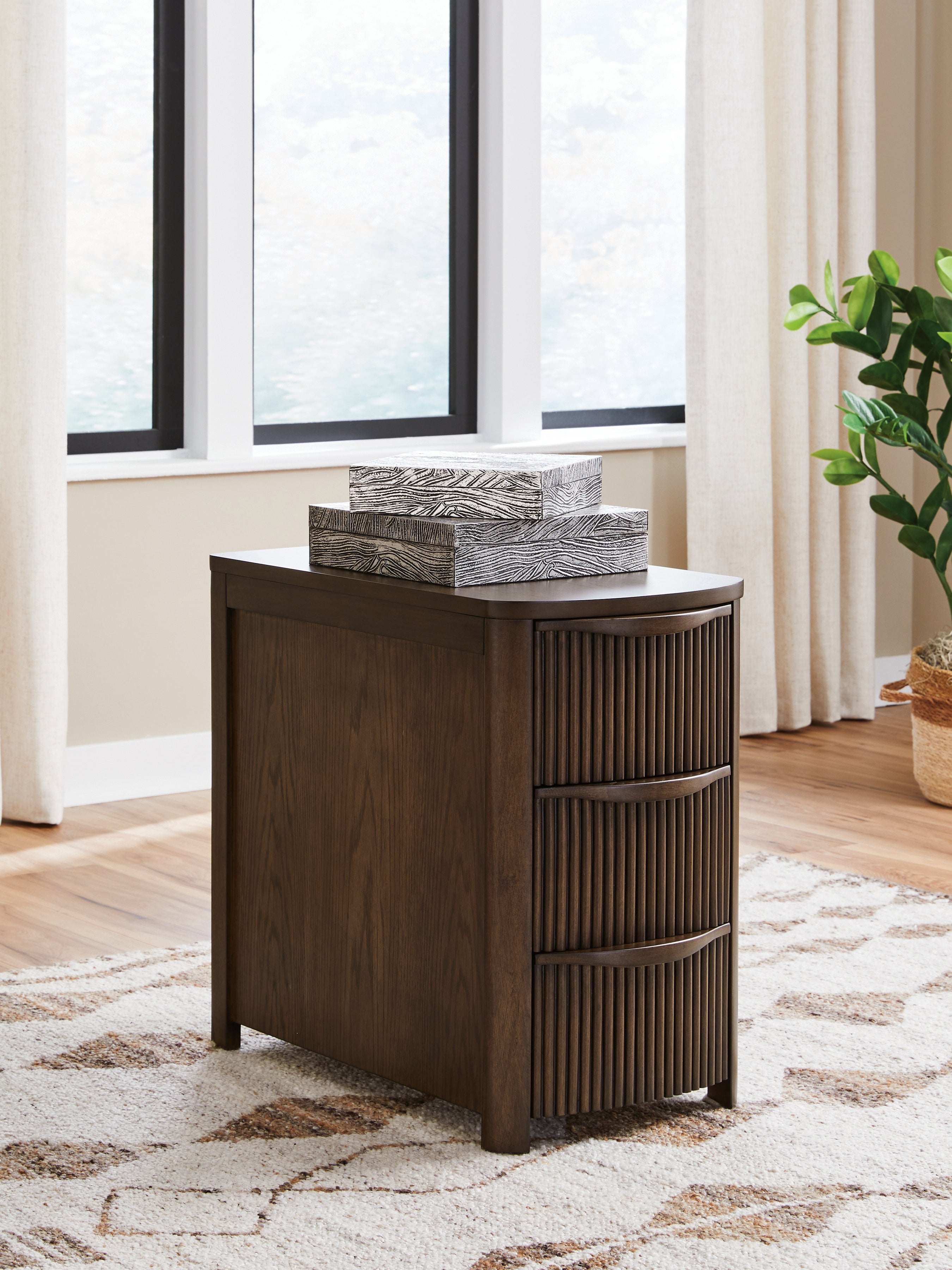 Bay Furniture Gallery - Ashley Furniture - Camdill Chairside End Table - Chair Side End Table / Dark Brown - T208-217