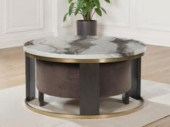 Bay Furniture Gallery - Ashley Furniture - Jazmore Nesting Coffee Table (Set of 2) - Nesting Cocktail Tables (Set of 2) / Brown/Brass Finish - T671-22