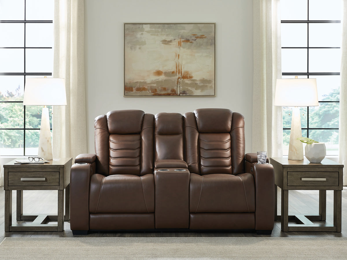 Bay Furniture Gallery - Ashley Furniture - High Impact Living Room - PWR Recliner/ADJ Headrest / Tobacco - U1060113