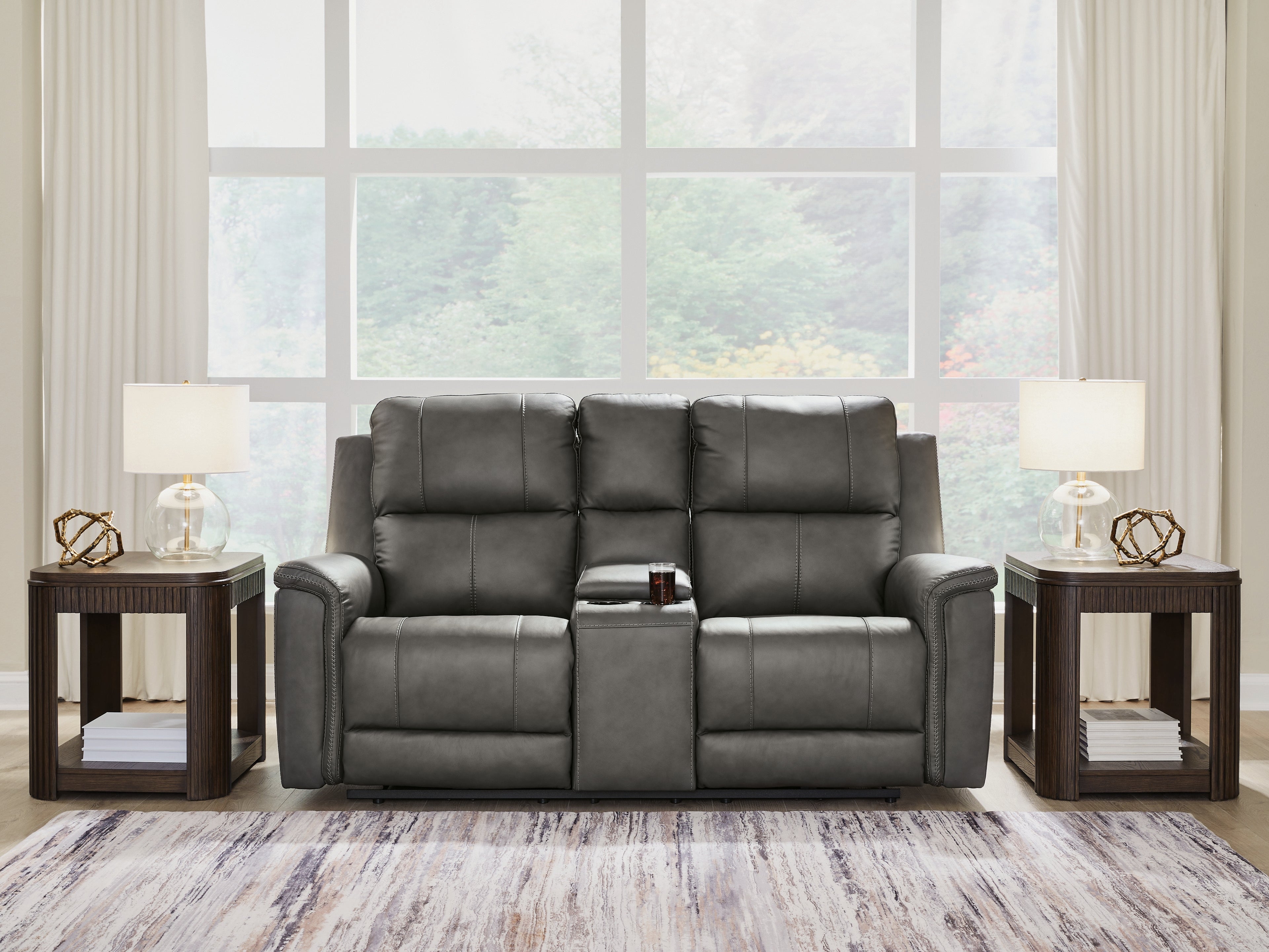 Bay Furniture Gallery - Ashley Furniture - Bleckley Living Room - PWR REC Loveseat/CON/ADJ HDRST / Anchor - PCU1200018