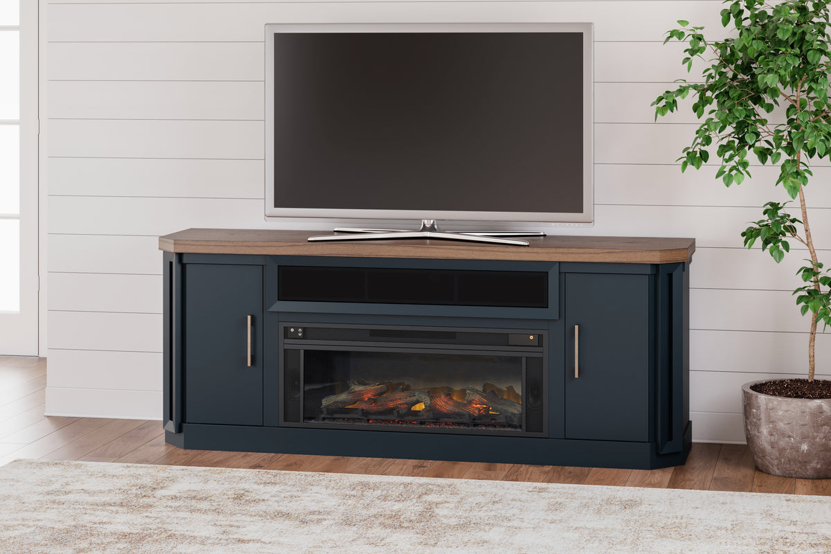 Bay Furniture Gallery - Ashley Furniture - Landocken 83" TV Stand with Electric Fireplace - 83" TV Stand with Electric Fireplace / Two-tone - W402W1