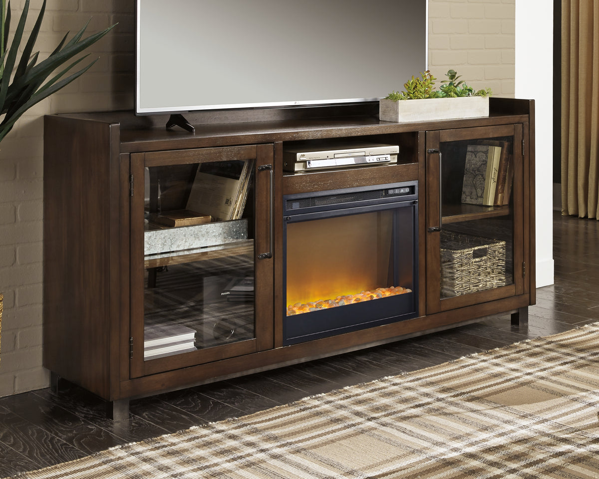 Bay Furniture Gallery - Ashley Furniture - Starmore 70" TV Stand with Electric Fireplace - 70" TV Stand with Electric Fireplace / Brown - W633W4